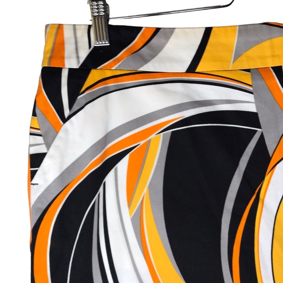 Women's 12 Loudmouth Ladies Golf Skort Skirt Geometric Swirls Yellow Black Lined - Picture 2 of 9